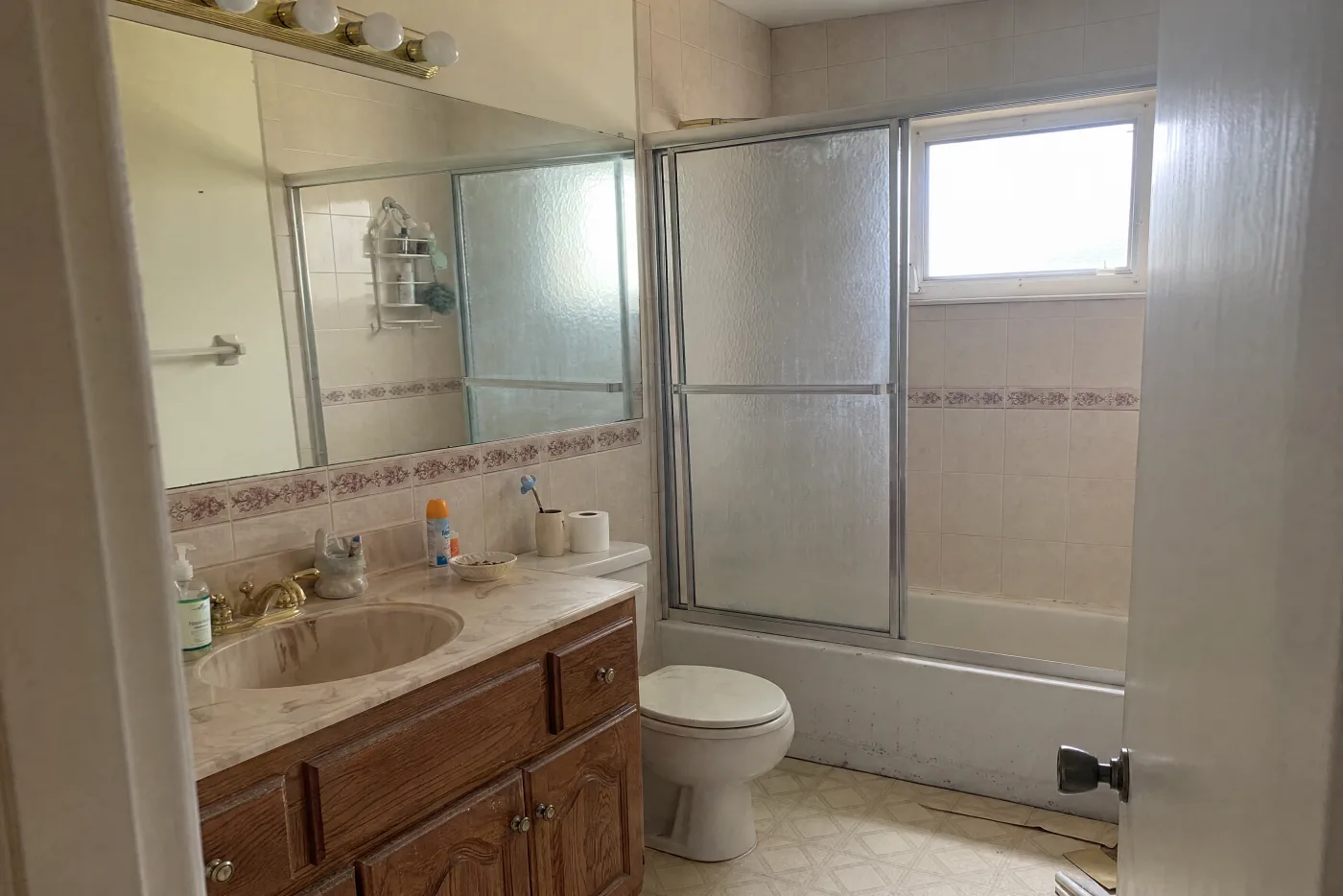 Dated guest bathroom before remodel