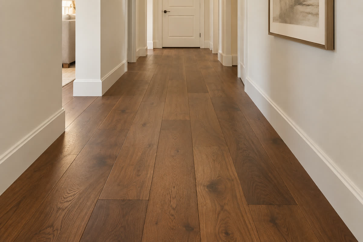 Engineered hardwood flooring in a hallway of a South Florida home