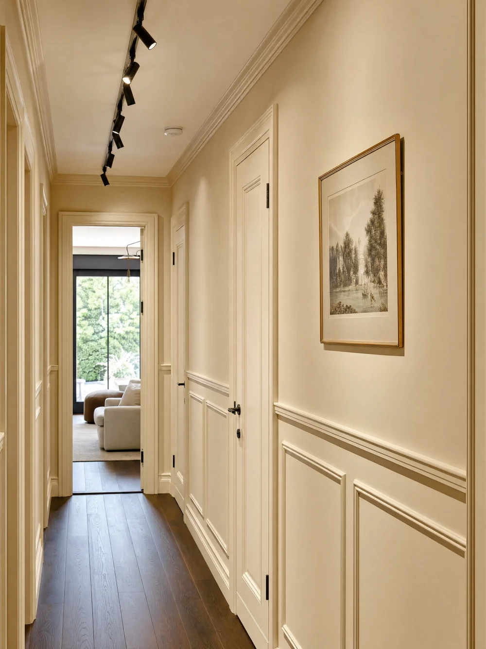 Freshly painted hallway with clean trim