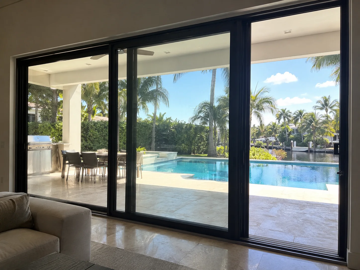 Impact sliding glass door in a Miami home